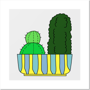 Cute Cactus Design #75: Different But Happy Together Cacti Posters and Art